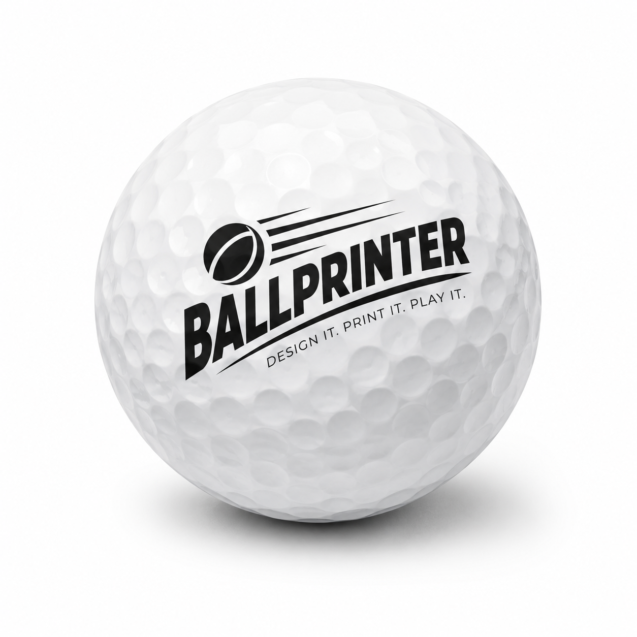 Personligt tryckt golfboll med Ballprinter-logga